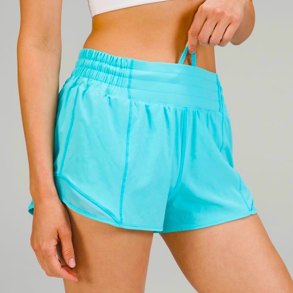 Lululemon Electric Turquoise Hotty Hot High Rise 2.5 Inch